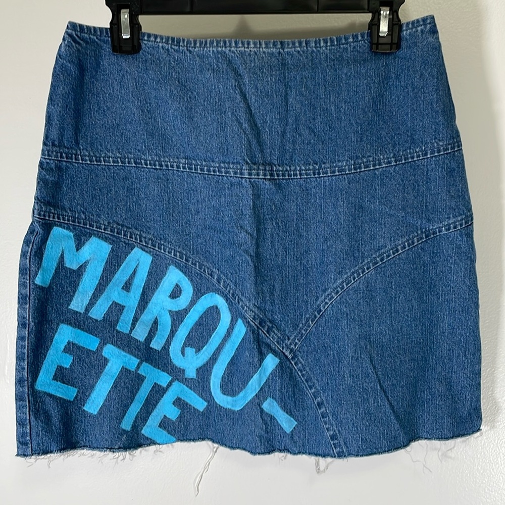 Hand Painted Marquette Denim Skirt